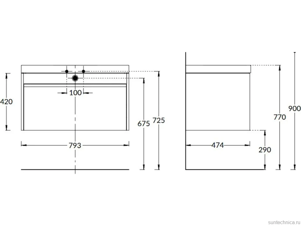 Тумба под раковину KERAMA MARAZZI Modula 80 подвесная, белая глянцевая