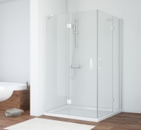 Душевой уголок Vegas Glass AFA-F 110*100 01 01 L профиль белый, стекло прозрачное