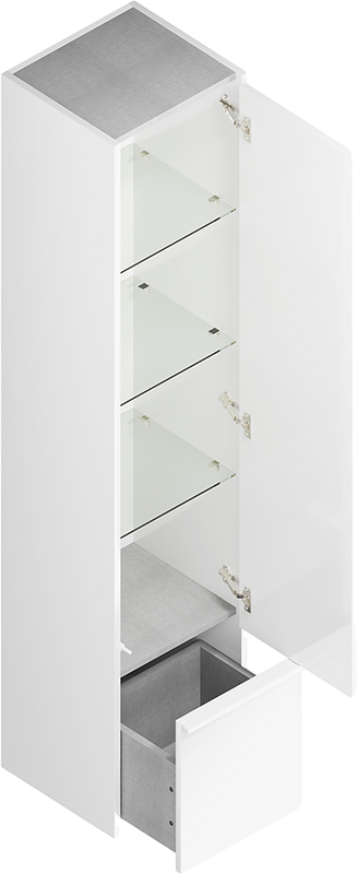Шкаф пенал для ванной KERAMA MARAZZI Modula 165 белый глянцевый