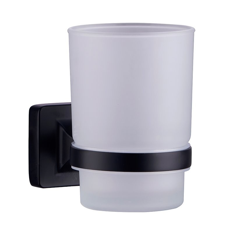 Стакан для ванной Fashun A26-7 A2606-7 настенный, черный, стеклянный