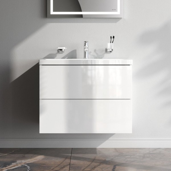 Тумба с раковиной AM.PM Gem 75 подвесная, белый глянец, с 2 ящиками