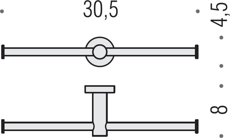 Набор Держатель Colombo Design Plus W4990, двойной, хром + Ершик W4962, хром