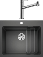 Комплект Мойка Blanco Etagon 6 темная скала + Смеситель Ambis-S 523119