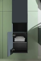Шкаф пенал для ванной Allen Brau Infinity 35 L подвесной, антрацит матовый