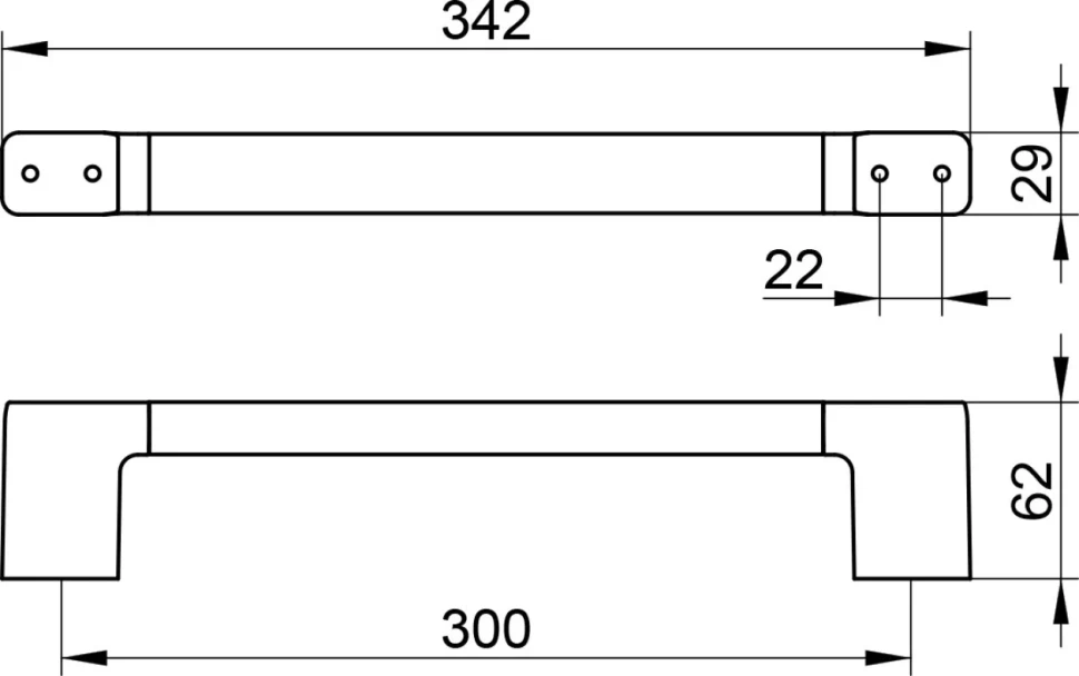 Поручень Keuco Collection Moll 12707 латунь, шлифованный черный титан, настенный