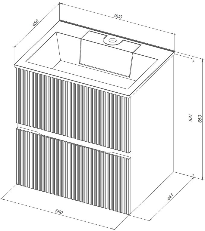 Тумба под раковину без столешницы Aquanet Джейн 60 подвесная, маренго