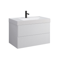 Тумба с раковиной Belux Сиртаки 85 подвесная, белая глянцевая, раковина 850-02