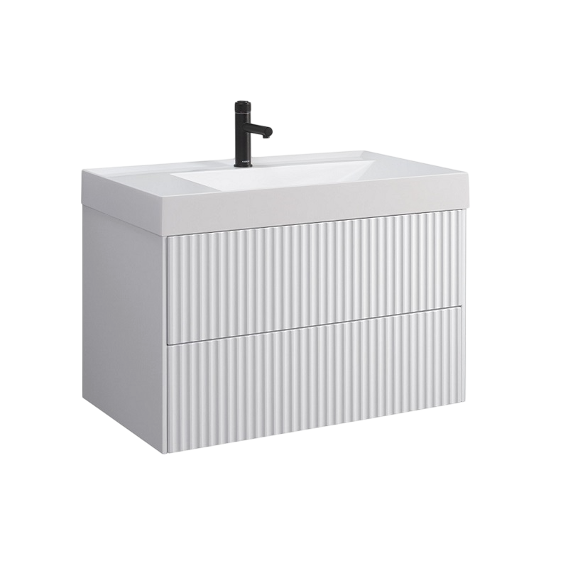 Тумба с раковиной Belux Сиртаки 85 подвесная, белая глянцевая, раковина 850-02