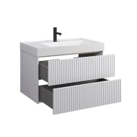 Тумба с раковиной Belux Сиртаки 85 подвесная, белая глянцевая, раковина 850-02