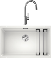 Комплект Мойка Blanco Etagon 700-U белая + Смеситель Candor 523120
