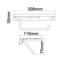 Держатель для туалетной бумаги Wasserkraft Sauer 1725 с полкой для телефона, глянцевое золото