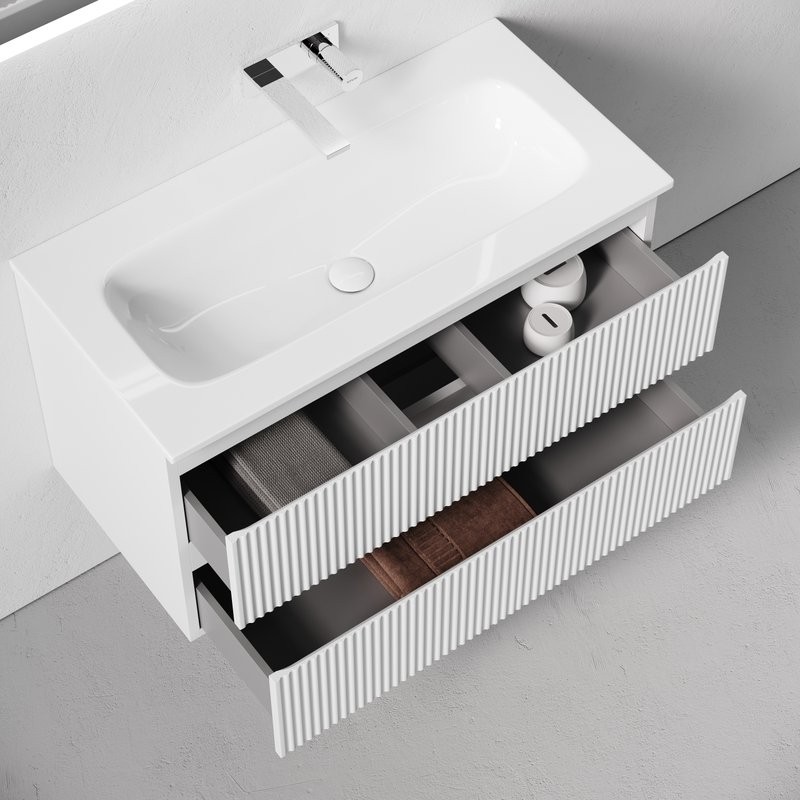 Тумба под раковину Sancos подвесная Snob R 90 Bianco SNR90W