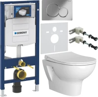 Комплект Унитаз подвесной VitrA Zentrum 55795B003-0075 + Крышка 801-003-019 с микролифтом + Инсталляция Geberit Duofix UP 320 111.300.00.5 + Кнопка Sigma 01 115.770.21.5 хром + Крепления 111.815.00.1 к стене + Звукоизоляция
