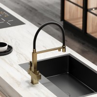 Смеситель для кухни Sancos Moro SC4006BG с гибким изливом, брашированное золото