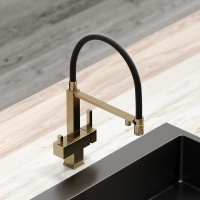 Смеситель для кухни Sancos Moro SC4006BG с гибким изливом, брашированное золото