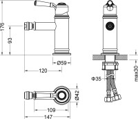 Смеситель для биде AQUATEK Классик AQ1518PG полированное золото