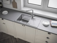 Комплект Мойка Florentina Комби 780 грей + Измельчитель Bone Crusher BC 910-SL-Slim Line