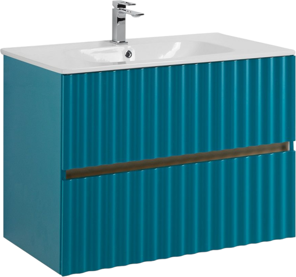 Тумба с раковиной Art&Max Elegant 80 подвесная, бирюзовая матовая