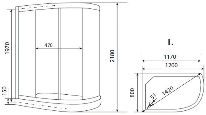 Душевая кабина Timo Eco TE-0702PL