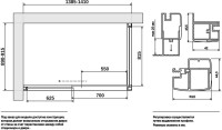 Душевой уголок Vegas Glass ZP+ZPV Tur Novo h1900 140*90 05 10 профиль бронза, стекло сатин