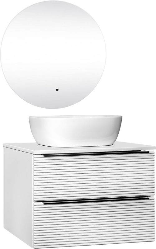 Мебель для ванной комнаты Runo Орлеан 70 белая матовая, белый глянец, раковина Bella 40
