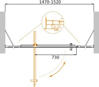 Душевая дверь в нишу Cezares Molveno BA 12 100+50 C Cr IV