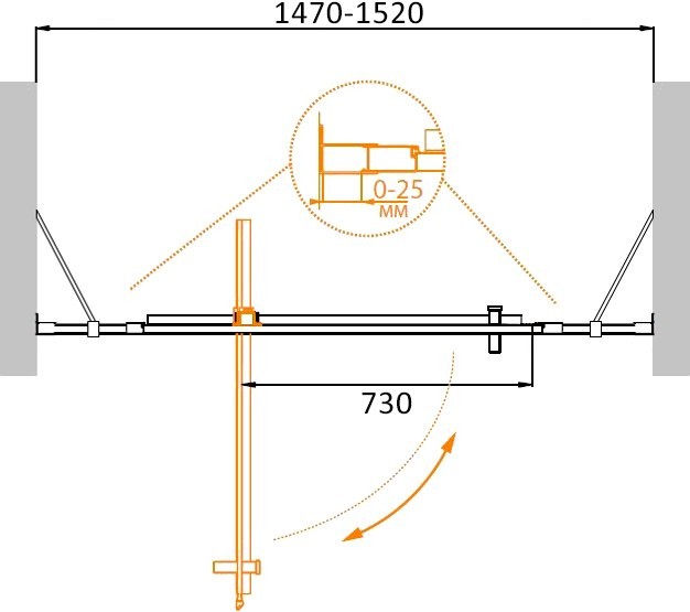 Душевая дверь в нишу Cezares Molveno BA 12 100+50 C Cr IV