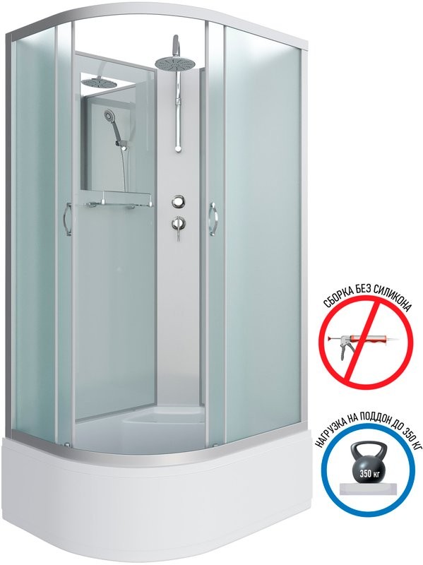 Душевая кабина Niagara Classic NG-2310-14RBKT 120х80 см, без крыши, с тропическим  душем