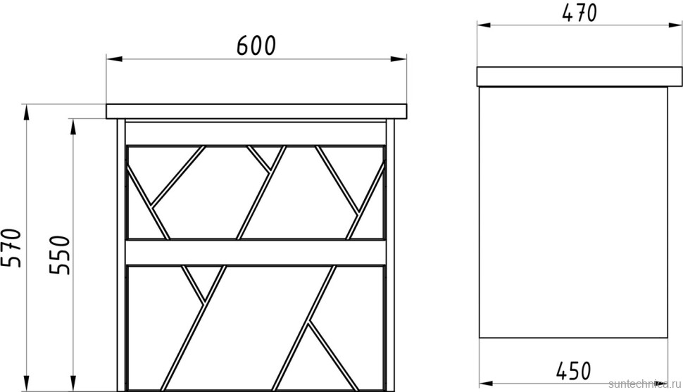Тумба с раковиной ASB-Mebel Диана 60 серая, дуб янтарный