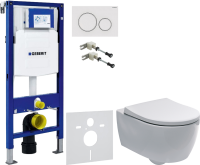 Комплект Унитаз подвесной Geberit iCon + Крышка Slim 500.670.01.1 + Крепления Duofix 111.815.00.1 к стене + Звукоизоляция + Инсталляция UP 320 111.300.00.5 + Кнопка Sigma 20 115.882.11.1 белая