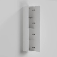 Шкаф пенал для ванной La Fenice Cubo белый, ручка хром