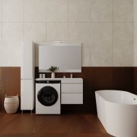 Тумба с раковиной Style Line Даллас 115 Люкс Plus подвесная, белая R