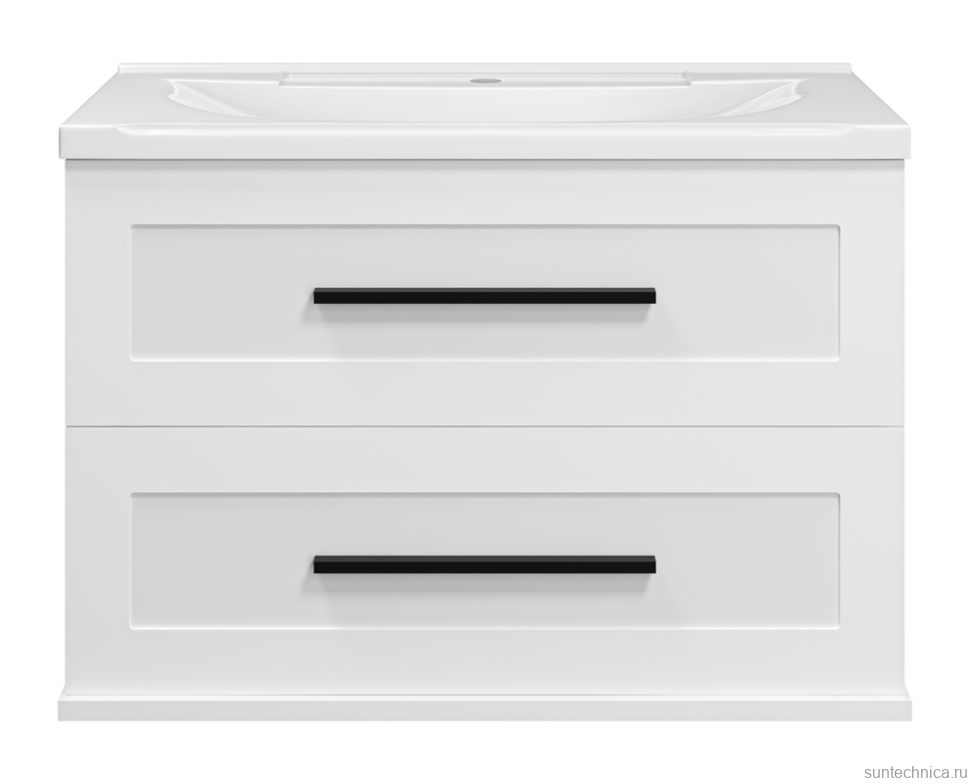 Тумба с раковиной Misty Модерн 80 подвесная, матовая белая