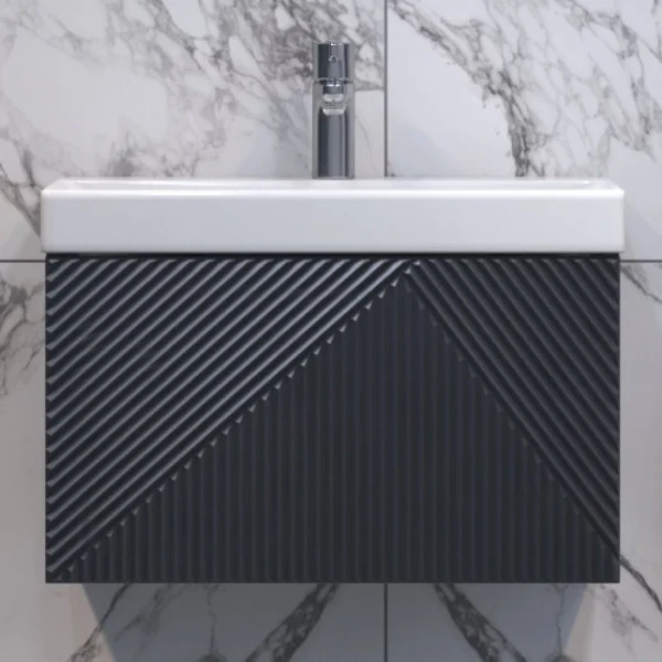 Тумба с раковиной Velvex Edge 60.1Y подвесная, графит
