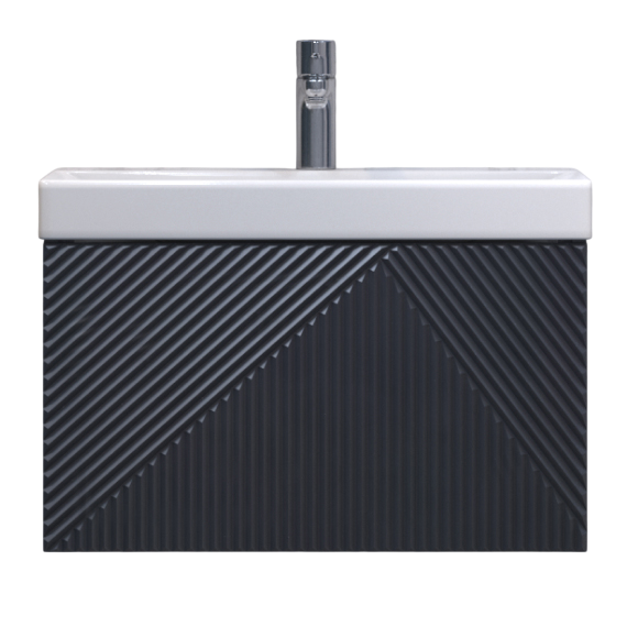 Тумба с раковиной Velvex Edge 60.1Y подвесная, графит