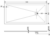 Поддон для душа RGW Stone Tray ST-0148W 80х140 с сифоном