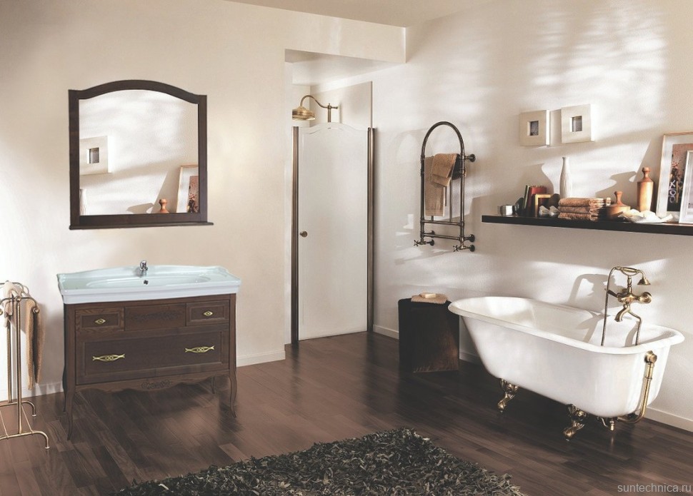 Мебель для ванной комнаты ASB-Woodline Модерн 105 антикварный орех