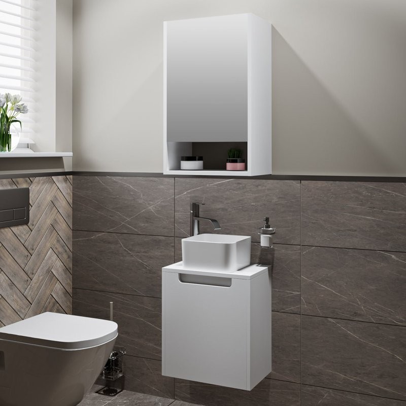 Тумба под раковину без столешницы Runo Бари Микра 40 белая