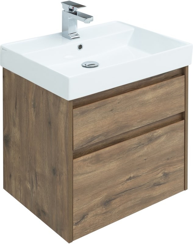 Мебель для ванной комнаты Aquanet Nova Lite 60 дуб рустикальный, 2 ящика