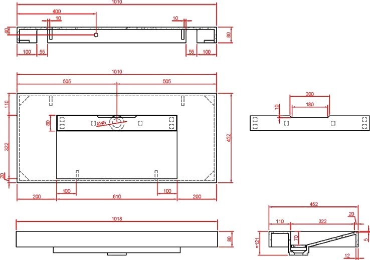 Раковина Armadi Art Flat Calacatta 100