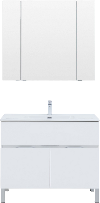 Мебель для ванной комнаты Aquanet Алвита 100 напольная, белая матовая