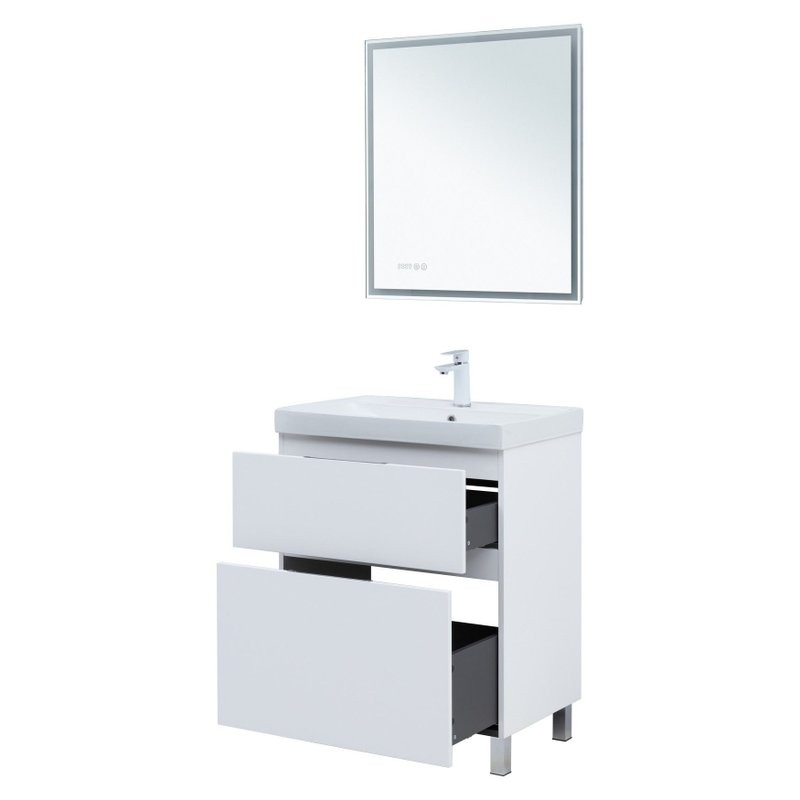 Тумба под раковину Aquanet Алвита New 70 напольная, белый матовый