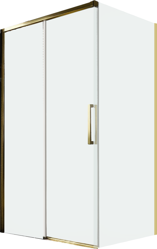 Душевой уголок Veconi Premium Trento PTC-SP-40G 150x80, профиль брашированное золото, стекло прозрачное