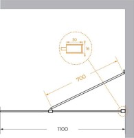 Душевая перегородка Cezares Liberta L-1-TB-110-BR-Cr профиль хром, стекло бронза