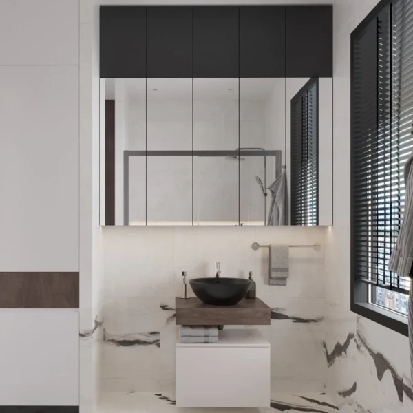Мебель для ванной комнаты VitrA Ольборг 60: столешница 60, без отверстий, дуб карпентер + тумба 60