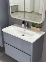 Мебель для ванной комнаты Alavann Wave 60 подвесная, голубой деним