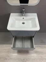 Мебель для ванной комнаты Alavann Wave 60 подвесная, голубой деним
