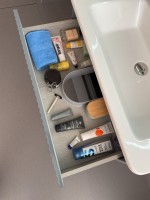 Мебель для ванной комнаты Alavann Wave 60 подвесная, голубой деним