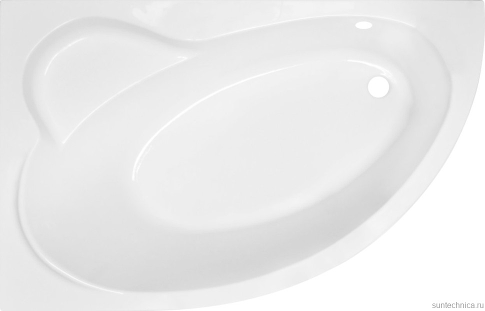 Акриловая ванна Royal Bath Alpine RB 819102 L 170x100 см, угловая, левая, пристенная, белая, асимметричная, с каркасом, с сиденьем