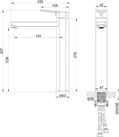 Смеситель для раковины Wonzon & Woghand WW-88239010-MB черный матовый